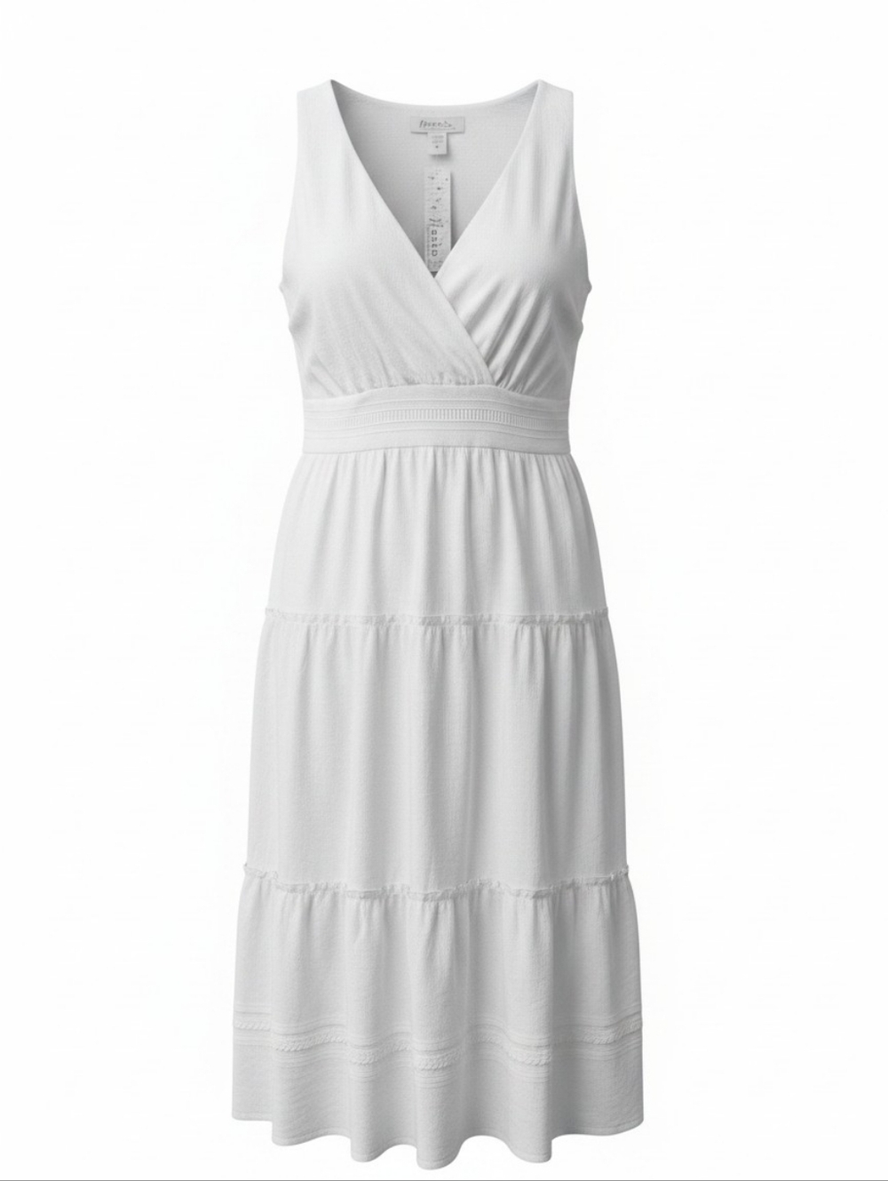 Nomadic Traders Fresco White V-neck Cotton Dress